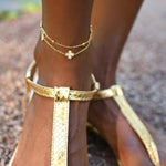 Double Chain Clover Anklet - EzaVision - Anklet - Double Chain Clover Anklet - EzaVision