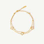Double Chain Clover Anklet - EzaVision - Anklet -