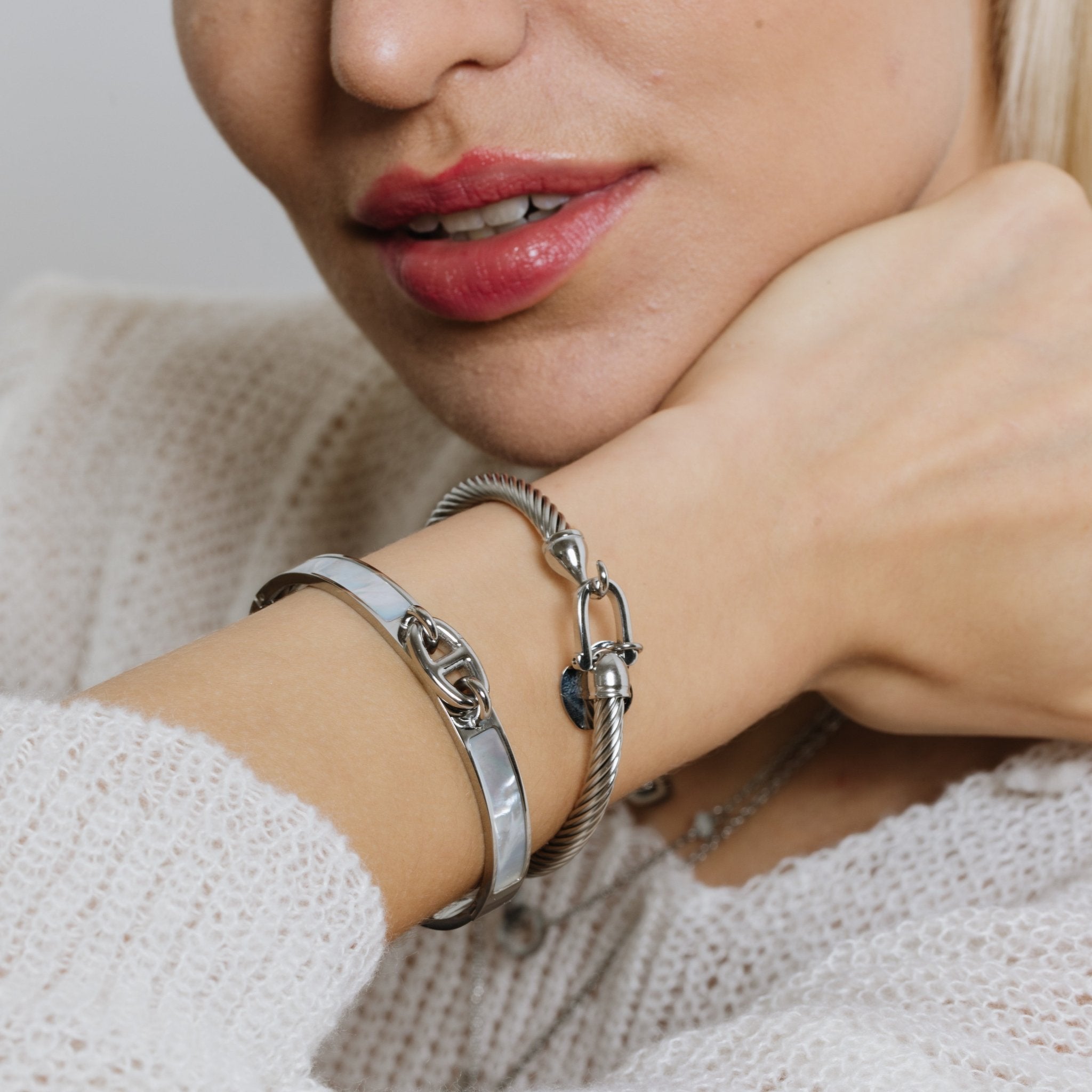 Silver Aphrodite Bangle - EzaVision - Bracelets - Silver Aphrodite Bangle - EzaVision