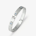 Silver Evil Eye Bangle - EzaVision - Bracelets - Silver Evil Eye Bangle - EzaVision