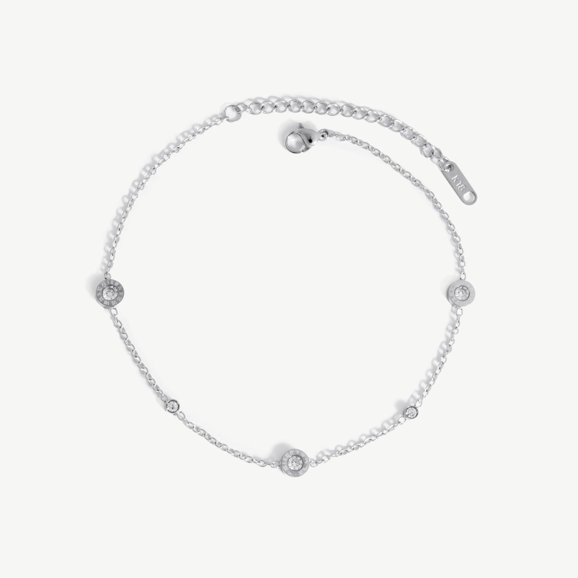 Silver diamond clearance anklet