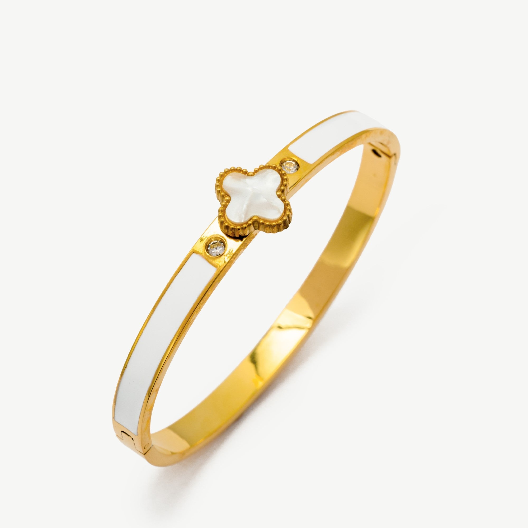 White Clover Bangle - EzaVision - Bracelets - White Clover Bangle - EzaVision