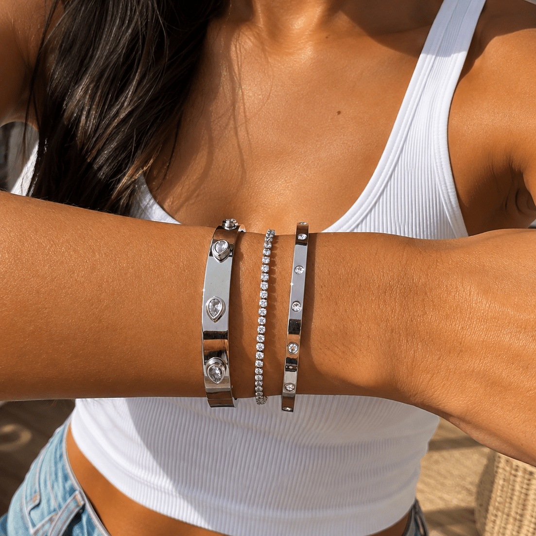 Silver Leto Bangle - EzaVision - Bracelets - Silver Leto Bangle