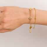 Gold Clover Bracelet - EzaVision - Bracelets - Gold Clover Bracelet