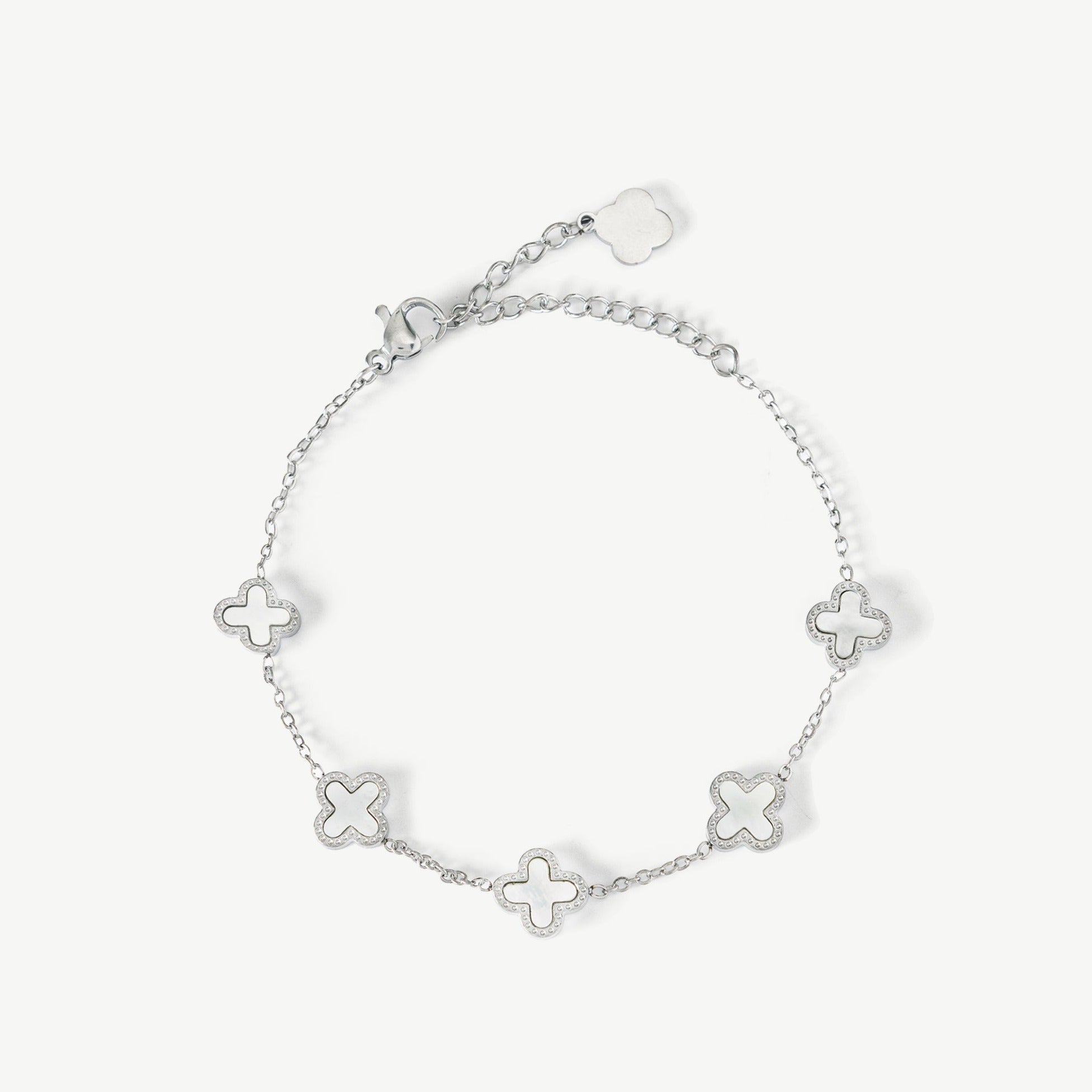 Silver Clover Bracelet - EzaVision - Bracelets - Silver Clover Bracelet